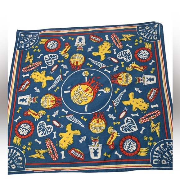 Dutch Bros Dutch Pup Bandana Scarf DB RARE 1992 NEW National Dog Day - Picture 2 of 9